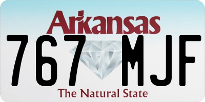 AR license plate 767MJF