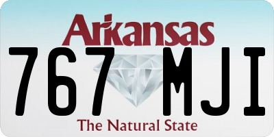 AR license plate 767MJI