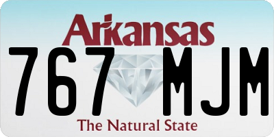 AR license plate 767MJM