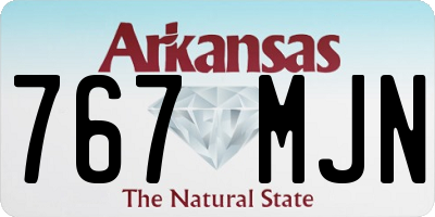 AR license plate 767MJN