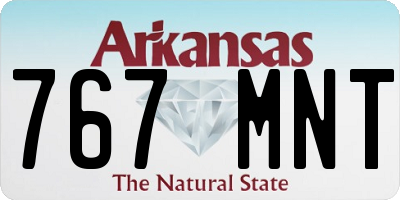 AR license plate 767MNT