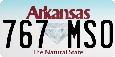 AR license plate 767MSO