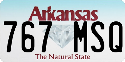 AR license plate 767MSQ