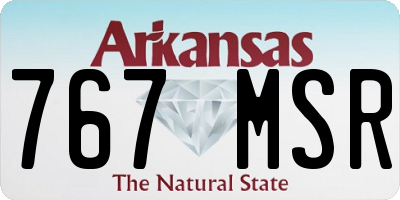 AR license plate 767MSR