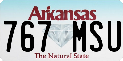 AR license plate 767MSU