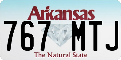 AR license plate 767MTJ