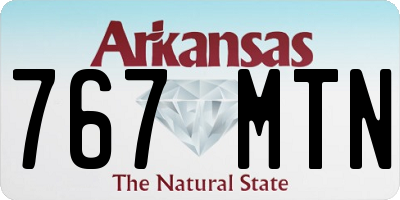 AR license plate 767MTN