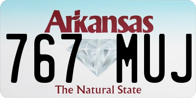AR license plate 767MUJ