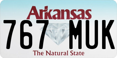 AR license plate 767MUK
