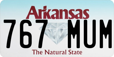 AR license plate 767MUM