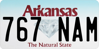 AR license plate 767NAM