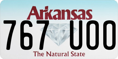 AR license plate 767UOO