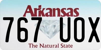 AR license plate 767UOX