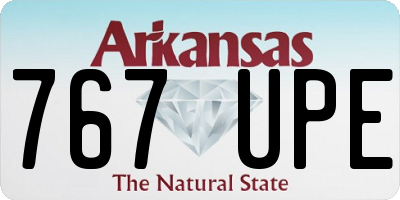 AR license plate 767UPE