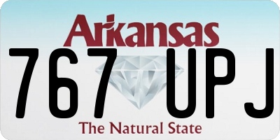 AR license plate 767UPJ