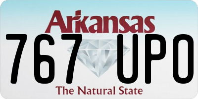 AR license plate 767UPO