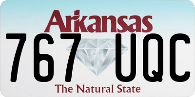 AR license plate 767UQC