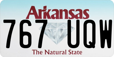 AR license plate 767UQW