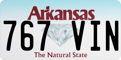 AR license plate 767VIN