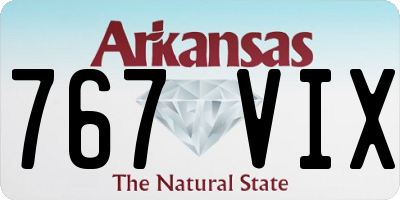 AR license plate 767VIX