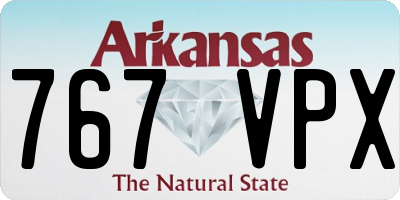 AR license plate 767VPX
