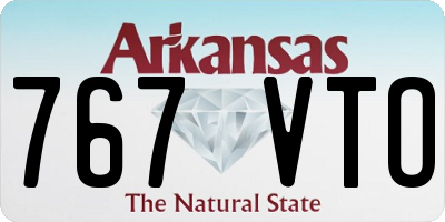 AR license plate 767VTO
