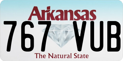 AR license plate 767VUB