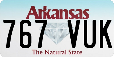 AR license plate 767VUK
