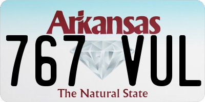 AR license plate 767VUL