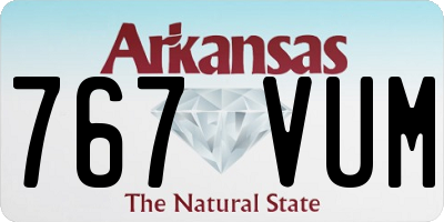 AR license plate 767VUM