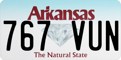 AR license plate 767VUN