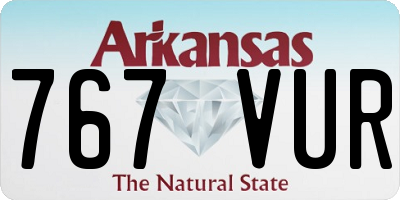 AR license plate 767VUR
