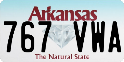 AR license plate 767VWA