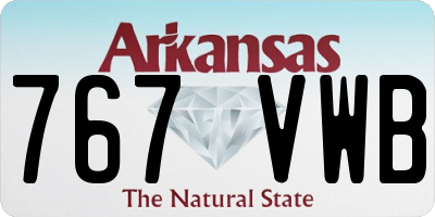 AR license plate 767VWB