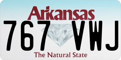 AR license plate 767VWJ