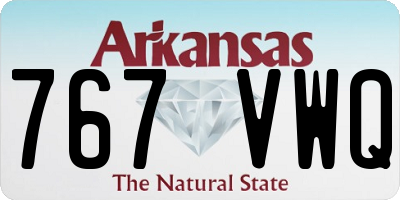 AR license plate 767VWQ