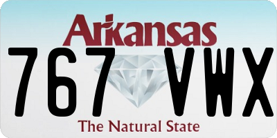 AR license plate 767VWX