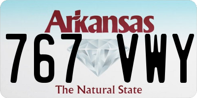 AR license plate 767VWY
