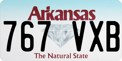 AR license plate 767VXB