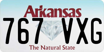 AR license plate 767VXG
