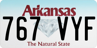 AR license plate 767VYF