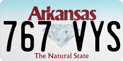 AR license plate 767VYS