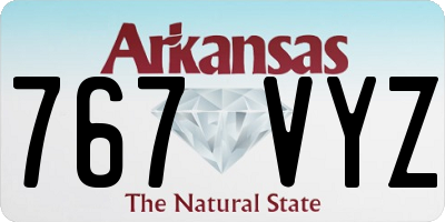 AR license plate 767VYZ