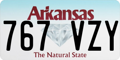 AR license plate 767VZY