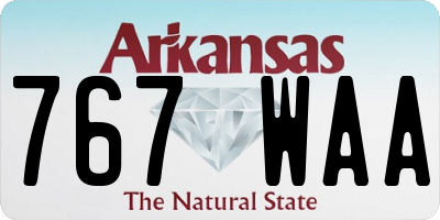 AR license plate 767WAA