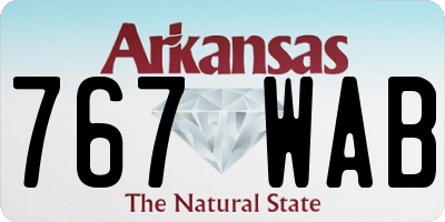 AR license plate 767WAB