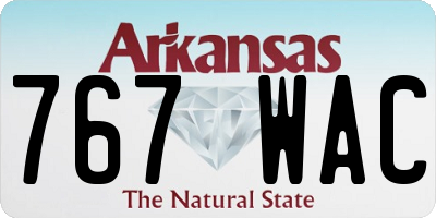 AR license plate 767WAC