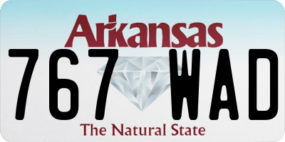 AR license plate 767WAD