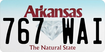 AR license plate 767WAI