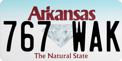 AR license plate 767WAK